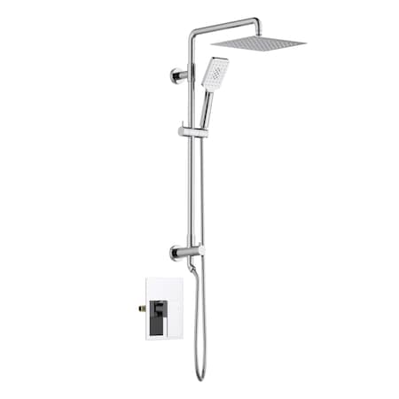 Kibi Cube Pressure Balanced 2-Function Shower Column with Rough In Valve - Chrome KSC404CH